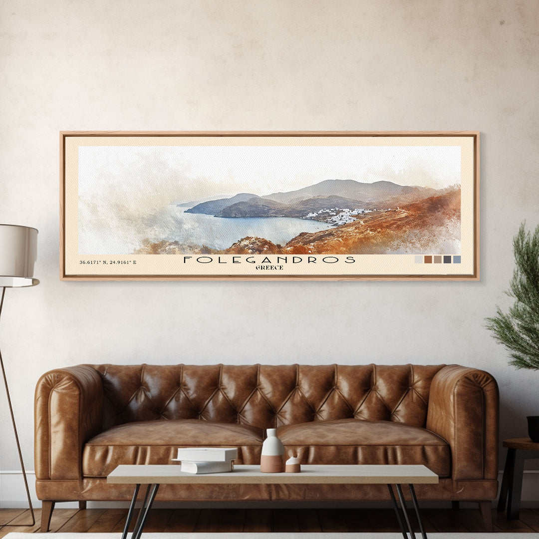 Folegandros, Greece Watercolor Print, Vacation Gift, Greece Wall Art, Beach Painting, Beach Decor, Beach Or Lakehouse Art