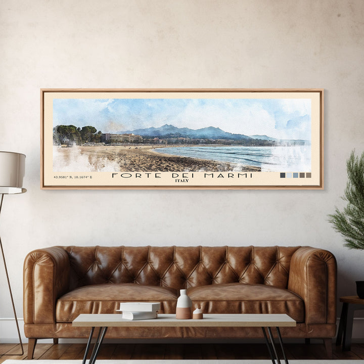 Forte dei Marmi, Italy Watercolor Print, Vacation Gift, Italy Wall Art, Vacation Wall Art, Vacatation Memories, Beach Decor, Beach Or Lakehouse Art