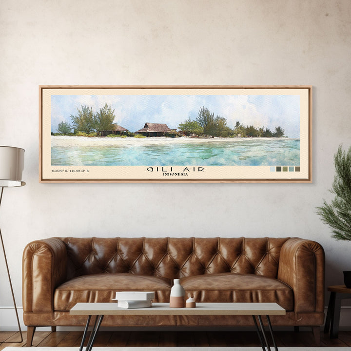 Gili Air, Indonesia Watercolor Print, Vacation Gift, Indonesia Wall Art, Vacation Wall Art, Vacatation Memories, Beach Decor, Beach Or Lakehouse Art
