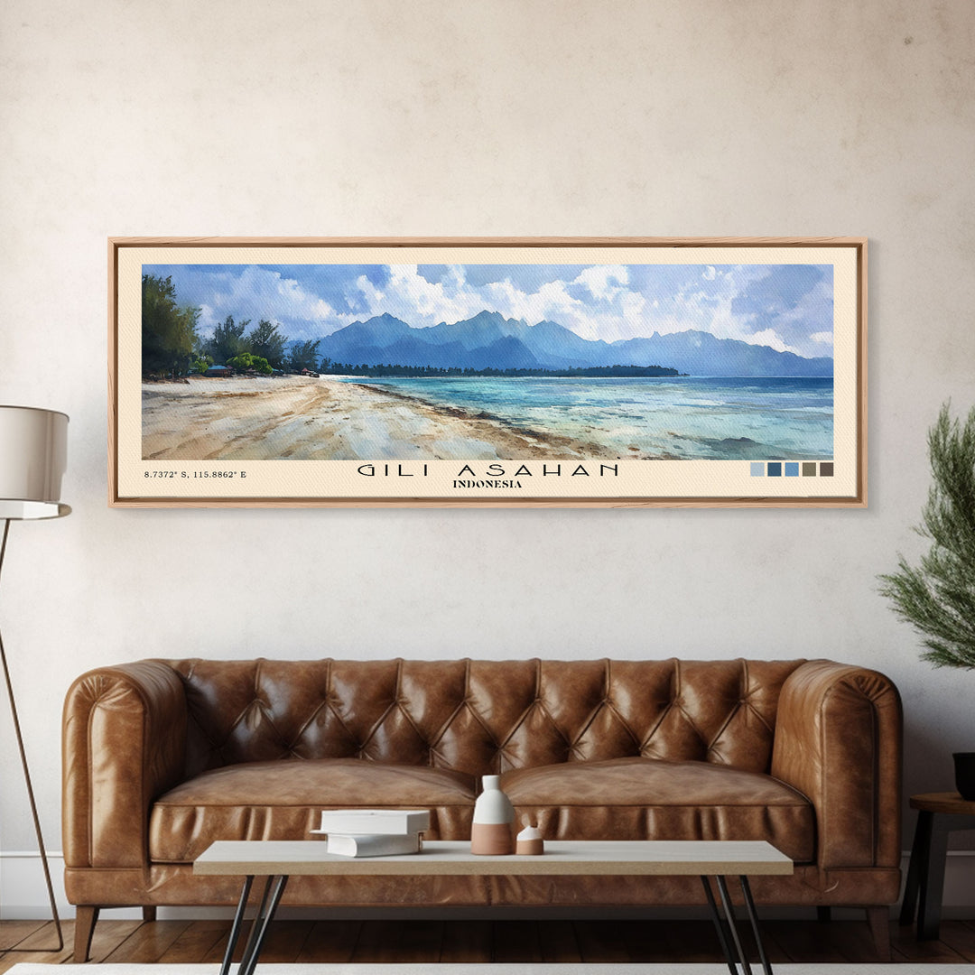Gili Asahan, Indonesia Watercolor Print, Vacation Gift, Indonesia Wall Art, Beach Painting, Beach Decor, Beach Or Lakehouse Art