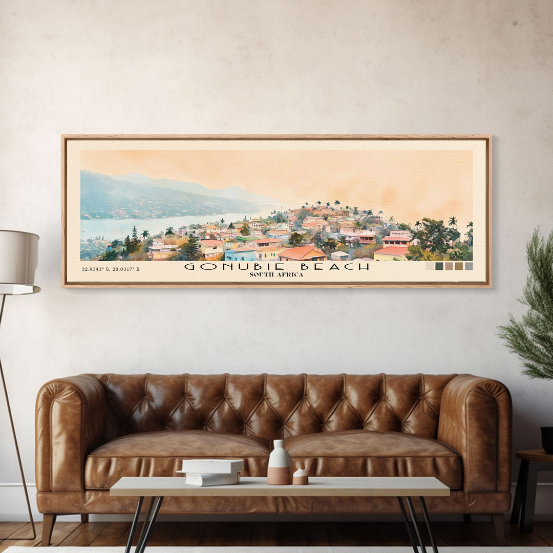 Gonubie Beach, South Africa Watercolor Print, Vacation Gift, South Africa Wall Art, Beach Painting, Beach Decor, Beach Or Lakehouse Art