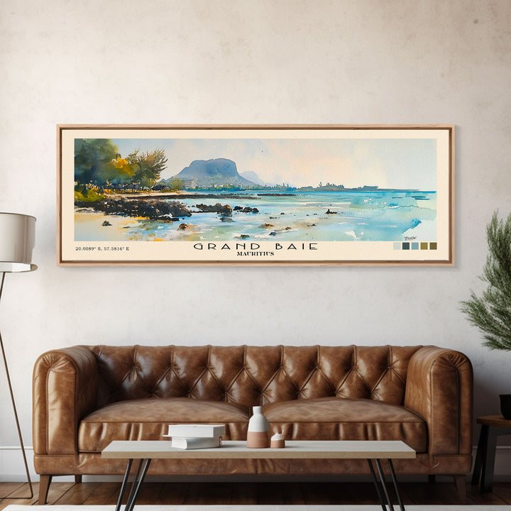 Grand Baie, Mauritius Watercolor Print, Vacation Gift, Mauritius Wall Art, Vacation Wall Art, Vacatation Memories, Beach Decor, Beach Or Lakehouse Art