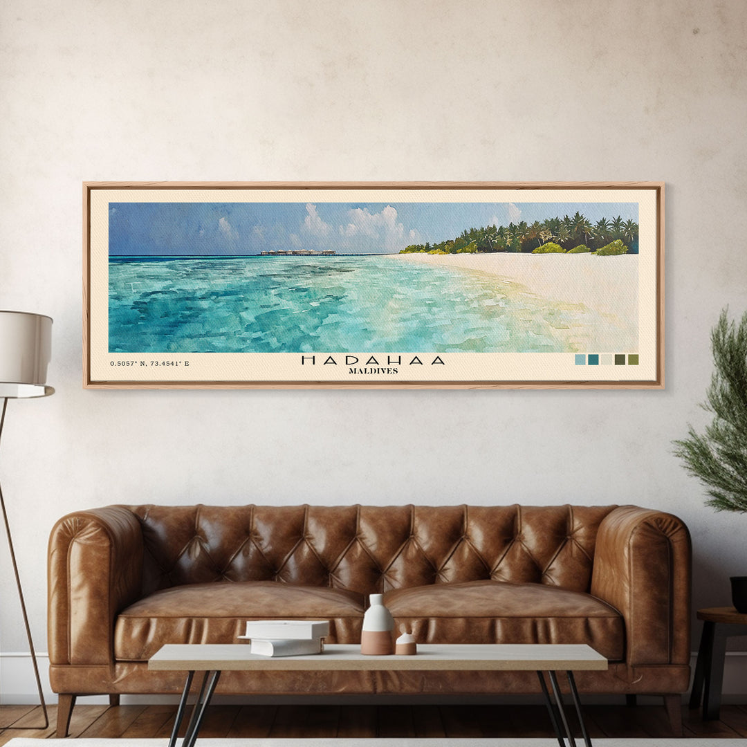 Hadahaa, Maldives Watercolor Print, Vacation Gift, Maldives Wall Art, Vacation Wall Art, Vacatation Memories, Beach Decor, Beach Or Lakehouse Art