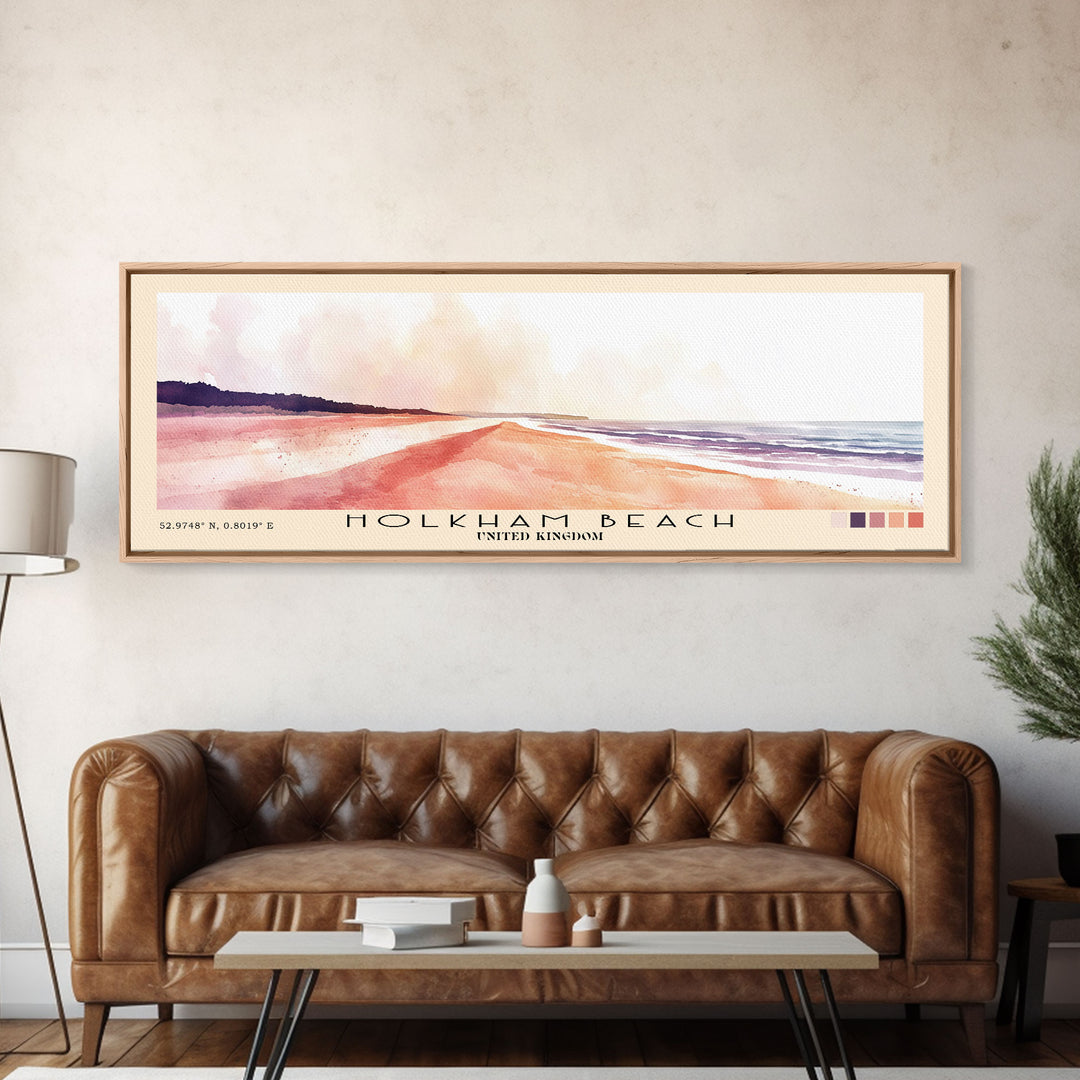 Holkham Beach, United Kingdom Watercolor Beach Print, Vacation Gift, United Kingdom Wall Art, Beach Painting, Beach Decor, Beach Painting