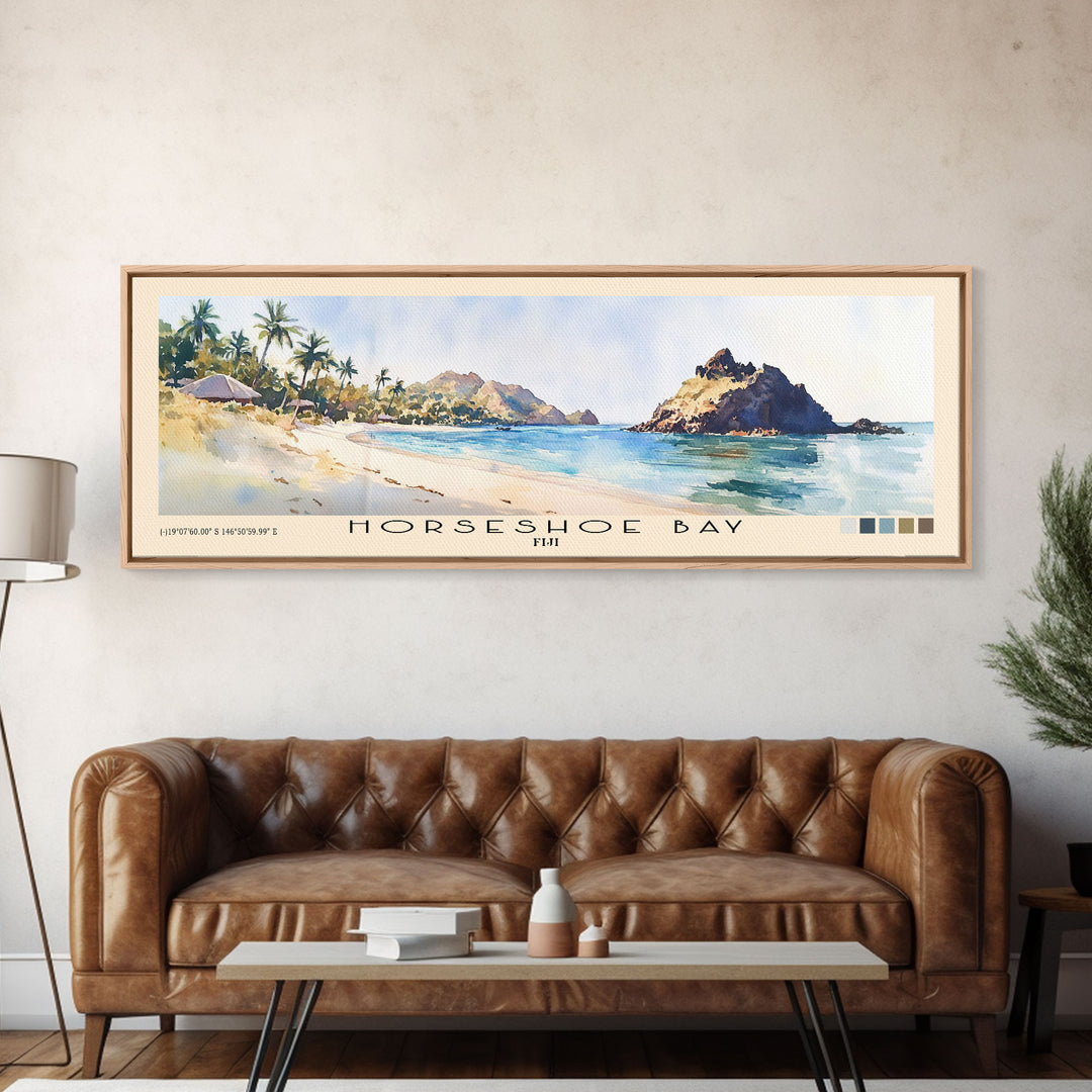 Horseshoe Bay, Fiji Watercolor Print, Vacation Gift, Fiji Wall Art, Vacation Wall Art, Vacatation Memories, Beach Decor, Beach Or Lakehouse Art
