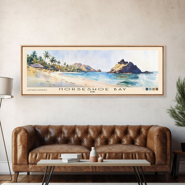 Horseshoe Bay, Fiji Watercolor Print, Vacation Gift, Fiji Wall Art, Vacation Wall Art, Vacatation Memories, Beach Decor, Beach Or Lakehouse Art
