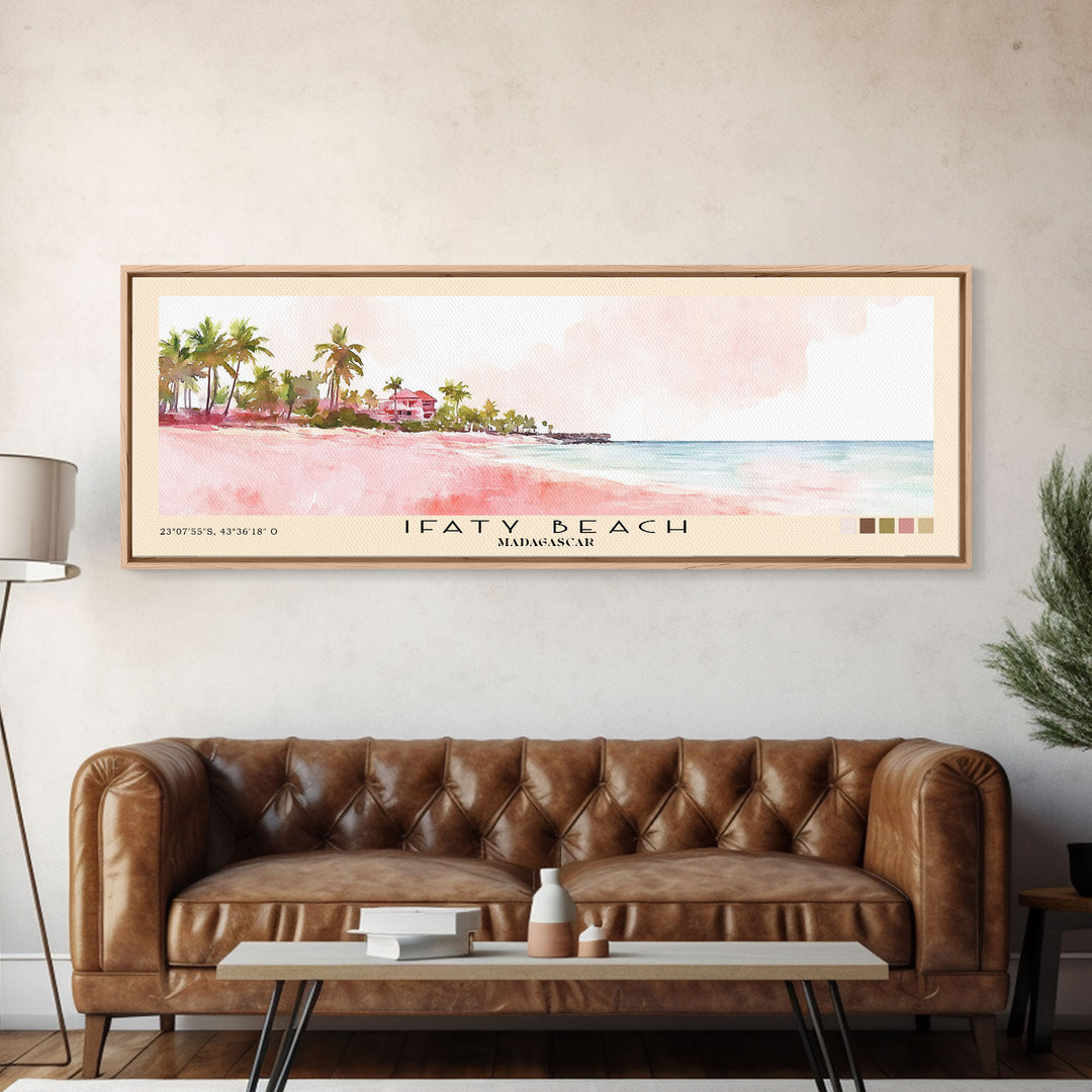 Ifaty Beach, Madagascar Watercolor Print, Vacation Gift, Madagascar Wall Art, Beach Painting, Beach Decor, Large Wall Art, Wood Frame Art