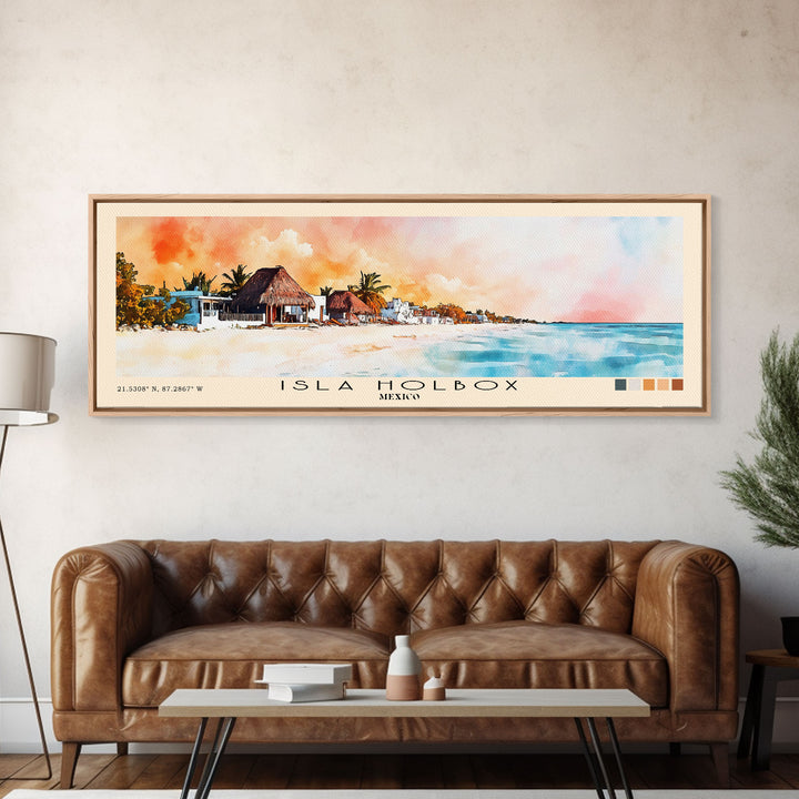 Isla Holbox, Mexico Watercolor Print, Vacation Gift, Mexico Wall Art, Beach Painting, Beach Decor, Beach Or Lakehouse Art