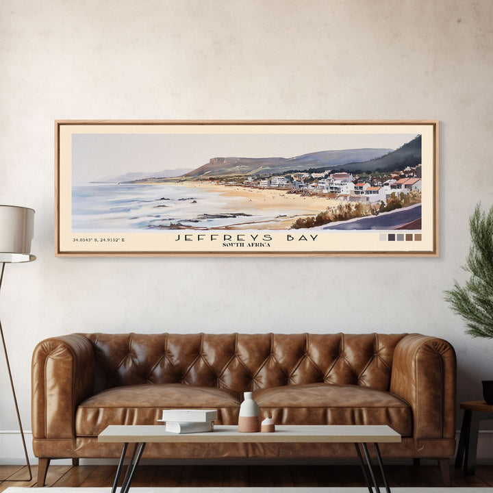 Jeffreys Bay, South Africa Watercolor Print, Vacation Gift, South Africa Wall Art, Beach Painting, Beach Decor, Large Wall Art, Wood Frame Art