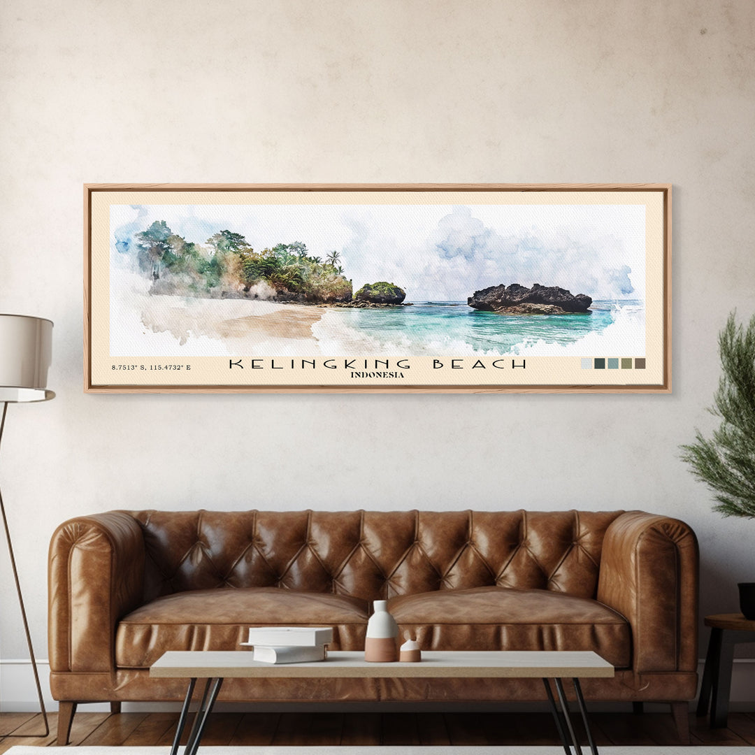 Kelingking Beach, Indonesia Watercolor Print, Vacation Gift, Indonesia Wall Art, Vacation Wall Art, Vacatation Memories, Beach Decor, Beach Or Lakehouse Art