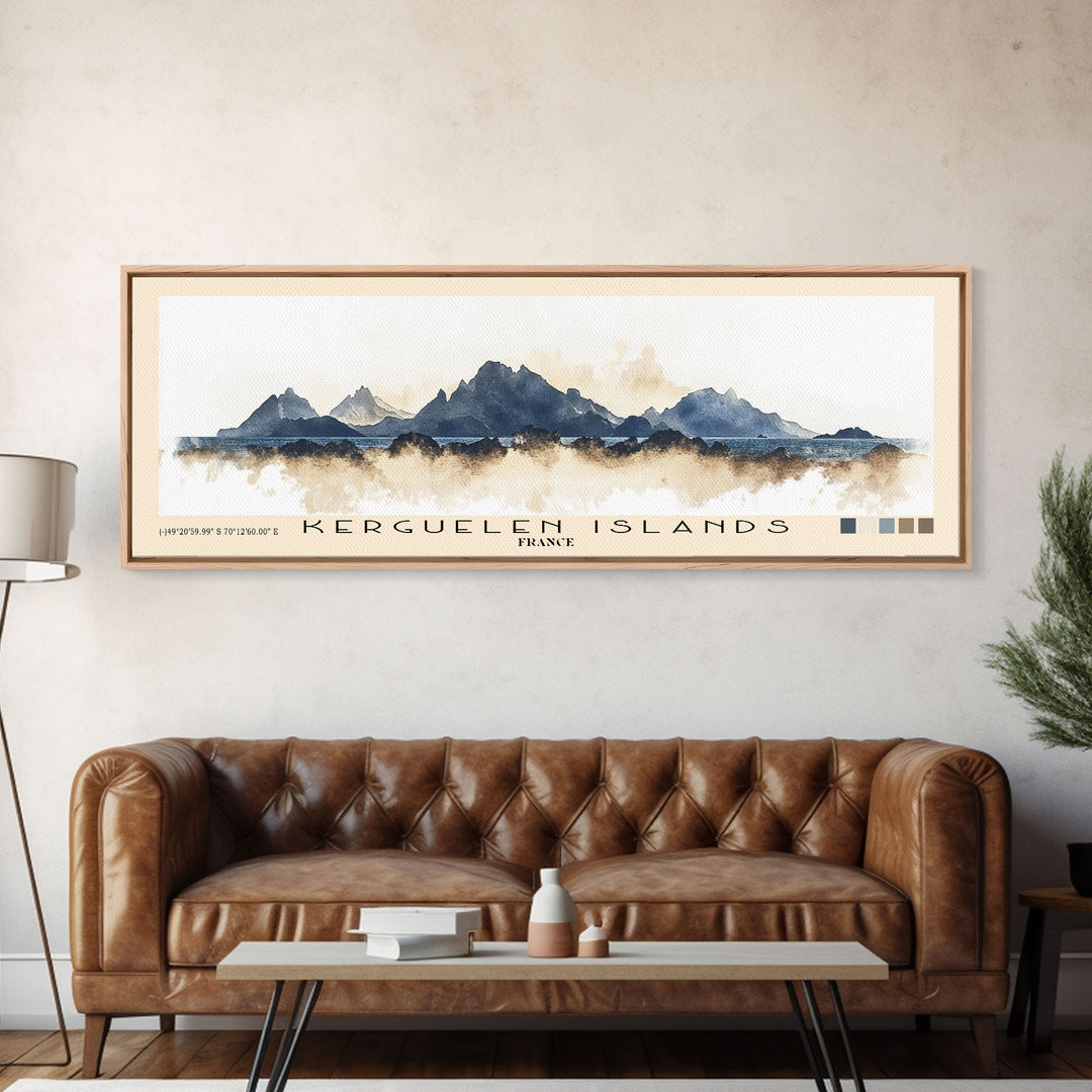 Kerguelen Islands, France Watercolor Print, Vacation Gift, France Wall Art, Beach Painting, Beach Decor, Beach Or Lakehouse Art