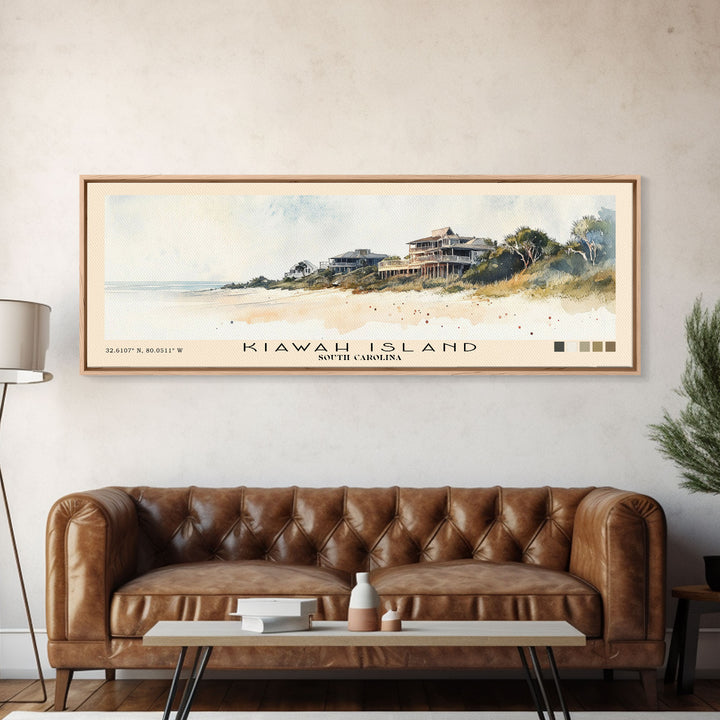 Kiawah Island, South Carolina Watercolor Print, Vacation Gift, South Carolina Wall Art, Beach Painting, Beach Decor, Large Wall Art, Wood Frame Art