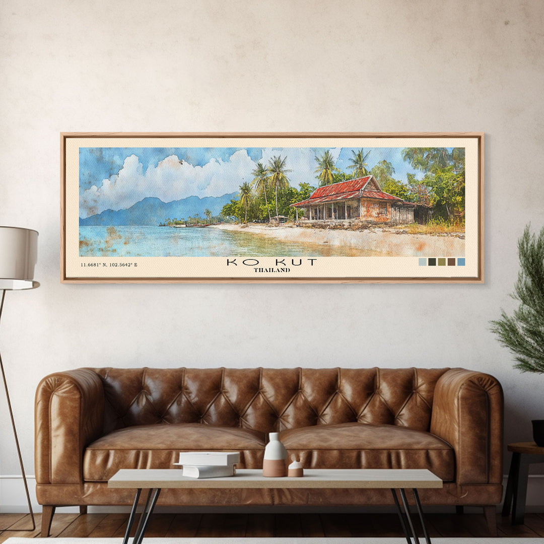 Ko Kut, Thailand Watercolor Print, Vacation Gift, Thailand Wall Art, Beach Painting, Beach Decor, Beach Or Lakehouse Art