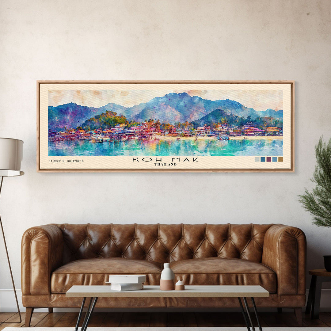 Koh Mak, Thailand Watercolor Print, Vacation Gift, Thailand Wall Art, Vacation Wall Art, Vacatation Memories, Beach Decor, Beach Or Lakehouse Art