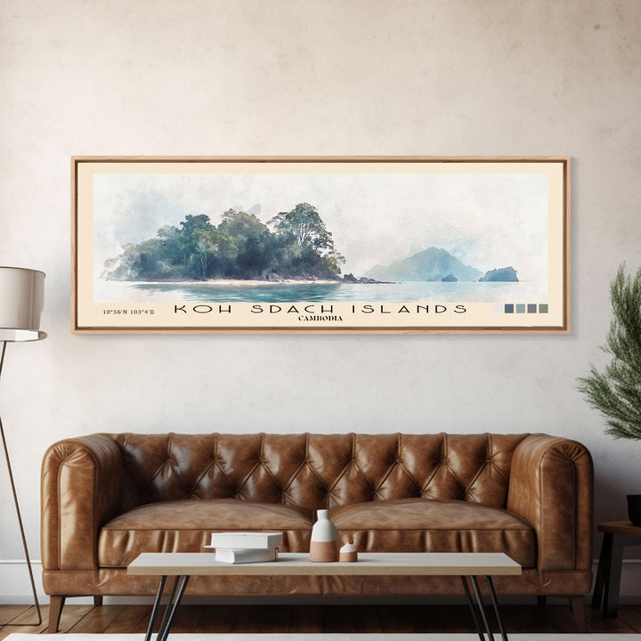 Koh Sdach Islands, Cambodia Watercolor Print, Vacation Gift, Cambodia Wall Art, Beach Painting, Beach Decor, Beach Or Lakehouse Art
