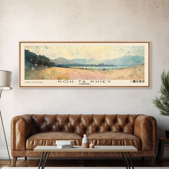 Koh Ta Khiev, Cambodia Watercolor Beach Print, Vacation Gift, Cambodia Wall Art, Beach Painting, Beach Decor, Beach Painting