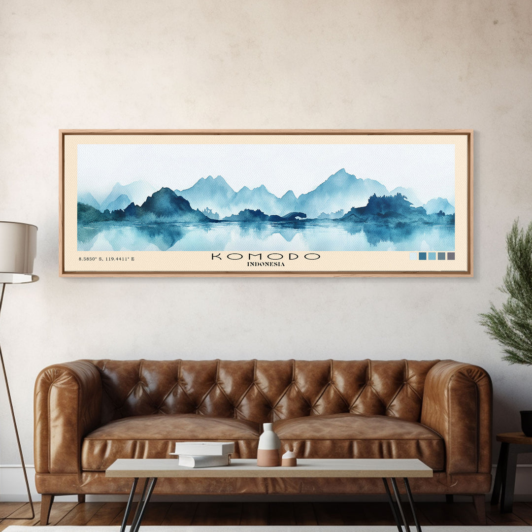 Komodo, Indonesia Watercolor Print, Vacation Gift, Indonesia Wall Art, Beach Painting, Beach Decor, Beach Or Lakehouse Art