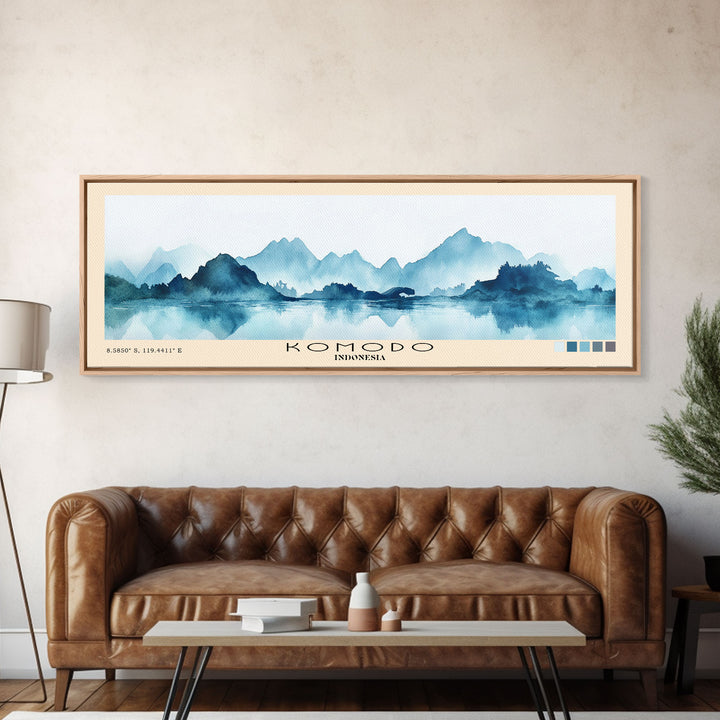 Komodo, Indonesia Watercolor Print, Vacation Gift, Indonesia Wall Art, Beach Painting, Beach Decor, Beach Or Lakehouse Art