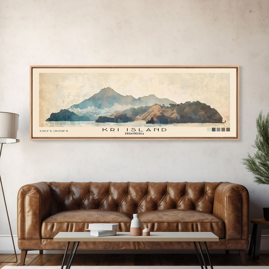 Kri Island, Indonesia Watercolor Beach Print, Vacation Gift, Indonesia Wall Art, Beach Painting, Beach Decor, Beach Painting