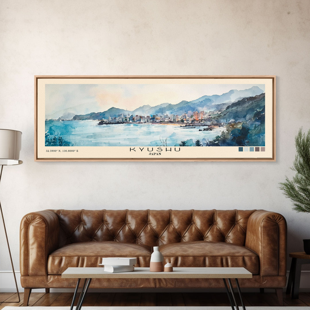 Kyushu, Japan Watercolor Print, Vacation Gift, Japan Wall Art, Vacation Wall Art, Vacatation Memories, Beach Decor, Beach Or Lakehouse Art