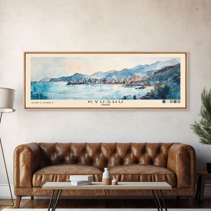 Kyushu, Japan Watercolor Print, Vacation Gift, Japan Wall Art, Vacation Wall Art, Vacatation Memories, Beach Decor, Beach Or Lakehouse Art