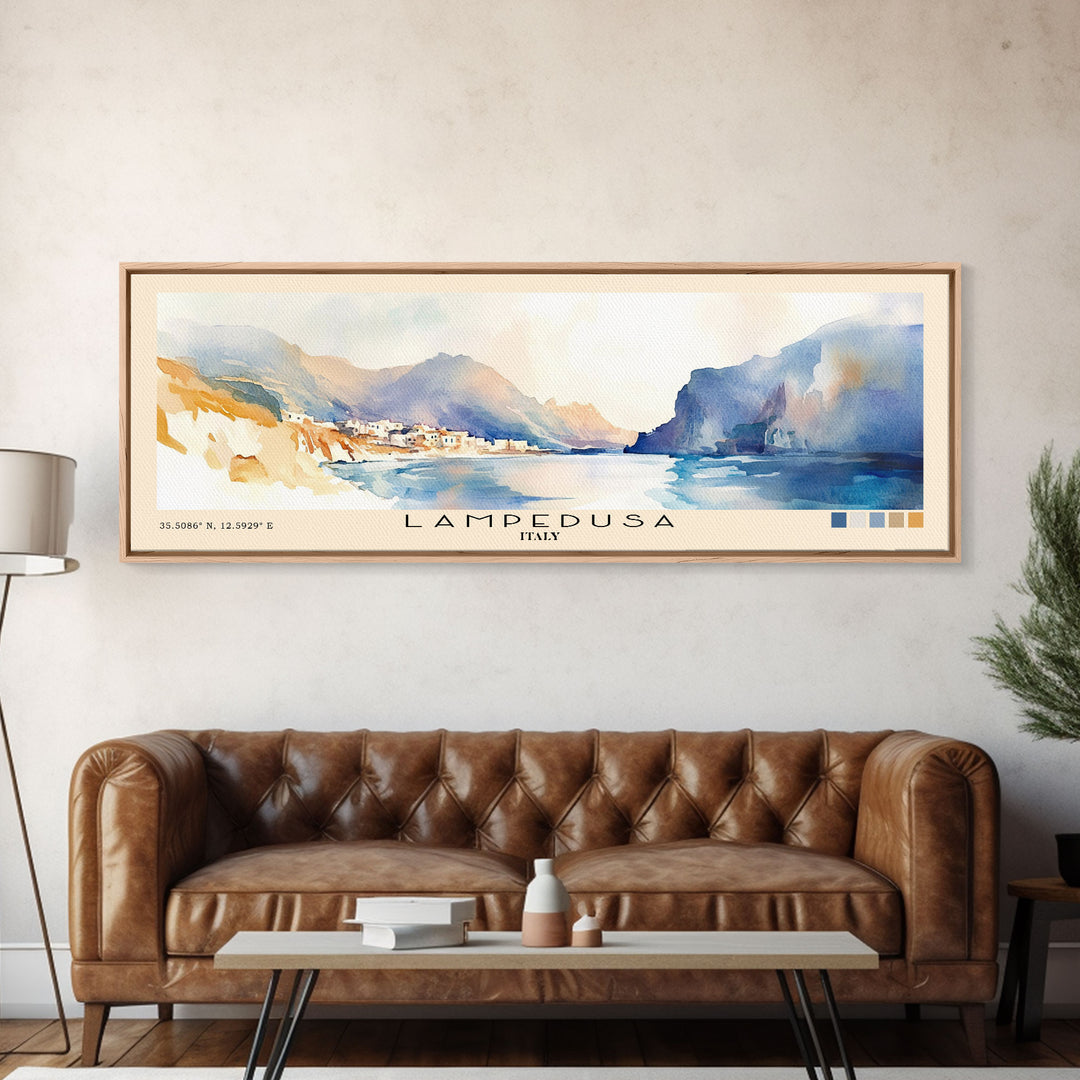 Lampedusa, Italy Watercolor Print, Vacation Gift, Italy Wall Art, Vacation Wall Art, Vacatation Memories, Beach Decor, Beach Or Lakehouse Art