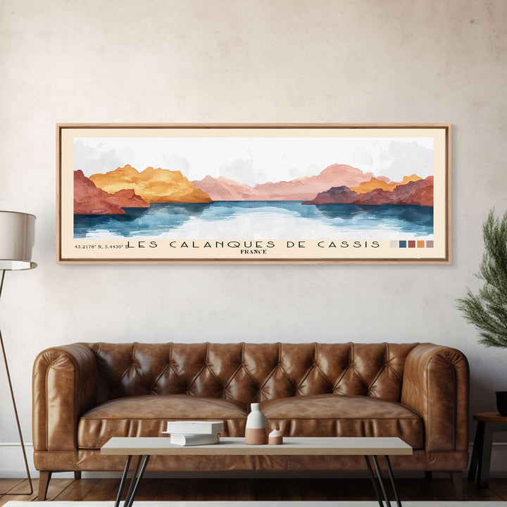 Les Calanques de Cassis, France Watercolor Print, Vacation Gift, France Wall Art, Vacation Wall Art, Vacatation Memories, Beach Decor, Beach Or Lakehouse Art