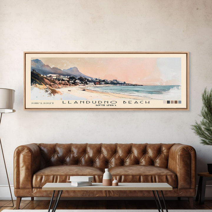 Llandudno Beach, South Africa Watercolor Print, Vacation Gift, South Africa Wall Art, Beach Painting, Beach Decor, Large Wall Art, Wood Frame Art