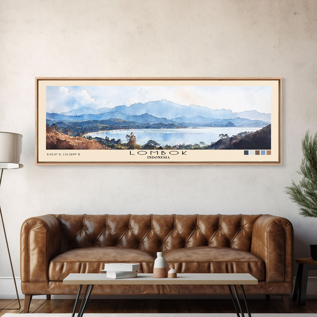 Lombok, Indonesia Watercolor Print, Vacation Gift, Indonesia Wall Art, Beach Painting, Beach Decor, Beach Or Lakehouse Art