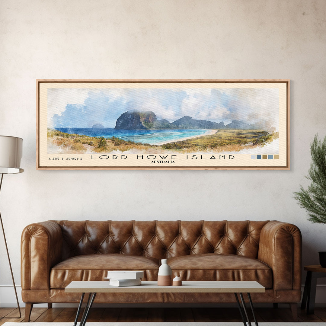 Lord Howe Island, Australia Watercolor Beach Print, Vacation Gift, Australia Wall Art, Beach Painting, Beach Decor, Beach Painting