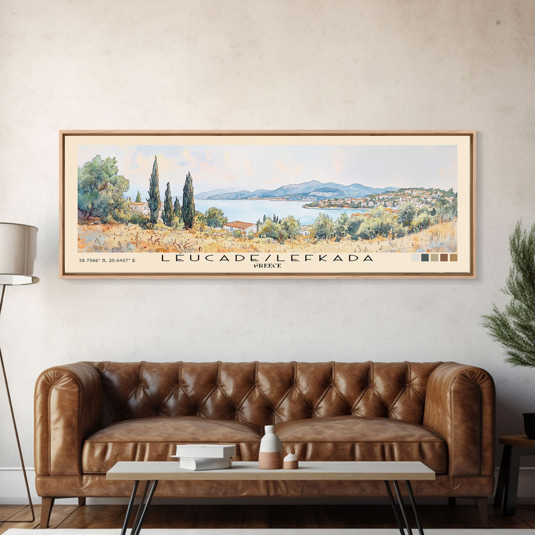 Léucade/Lefkada, Greece Watercolor Print, Vacation Gift, Greece Wall Art, Beach Painting, Beach Decor, Beach Or Lakehouse Art