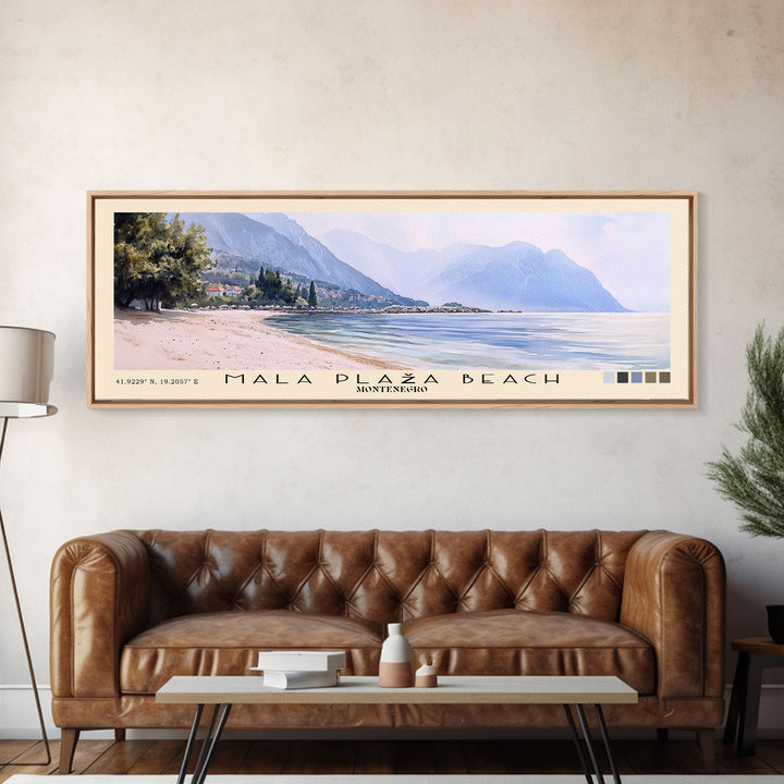 Mala Plaža Beach, Montenegro Watercolor Print, Vacation Gift, Montenegro Wall Art, Vacation Wall Art, Vacatation Memories, Beach Decor, Beach Or Lakehouse Art