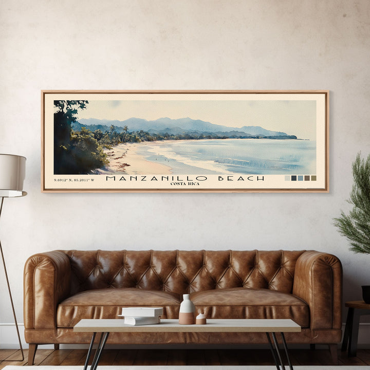 Manzanillo Beach, Costa Rica Watercolor Print, Vacation Gift, Costa Rica Wall Art, Vacation Wall Art, Vacatation Memories, Beach Decor, Beach Or Lakehouse Art