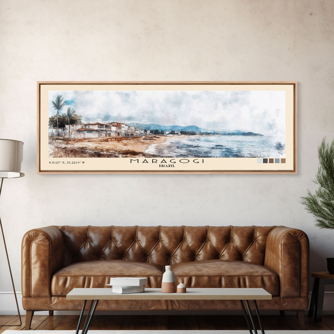 Maragogi, Brazil Watercolor Beach Print, Vacation Gift, Brazil Wall Art, Beach Painting, Beach Decor, Beach Painting