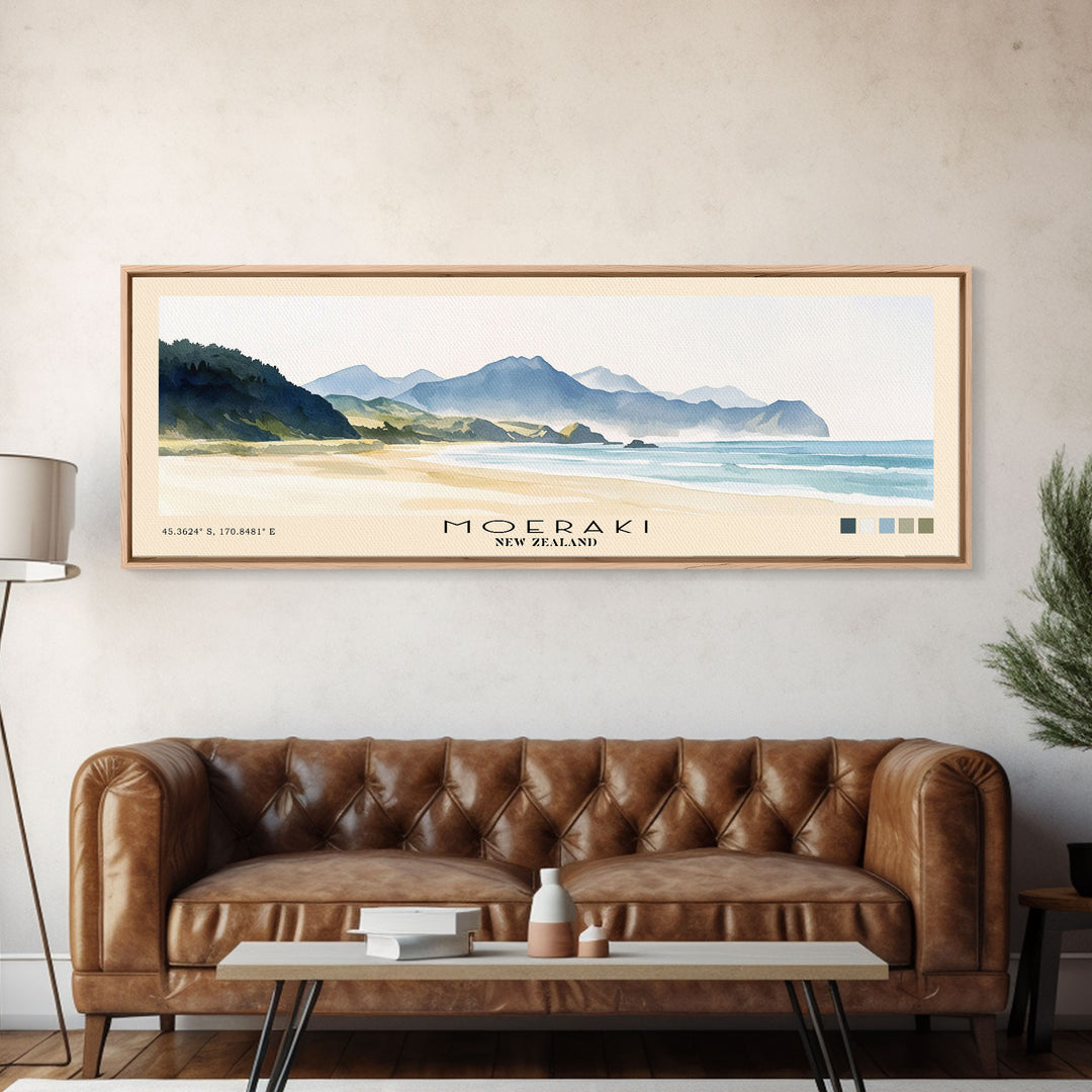 Moeraki, New Zealand Watercolor Print, Vacation Gift, New Zealand Wall Art, Beach Painting, Beach Decor, Beach Or Lakehouse Art