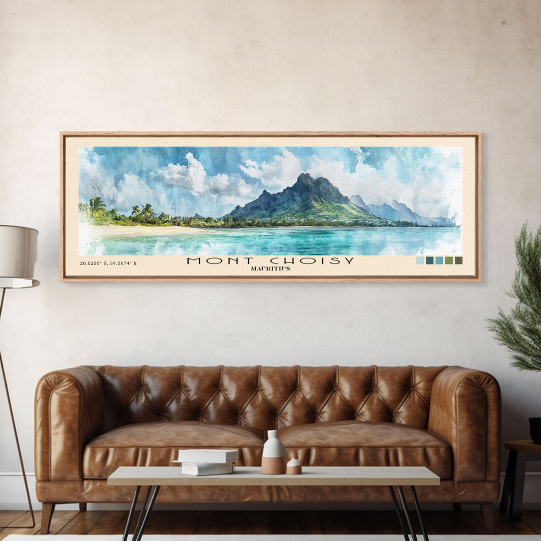 Mont Choisy, Mauritius Watercolor Print, Vacation Gift, Mauritius Wall Art, Beach Painting, Beach Decor, Beach Or Lakehouse Art