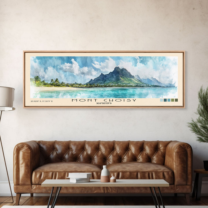 Mont Choisy, Mauritius Watercolor Print, Vacation Gift, Mauritius Wall Art, Beach Painting, Beach Decor, Beach Or Lakehouse Art