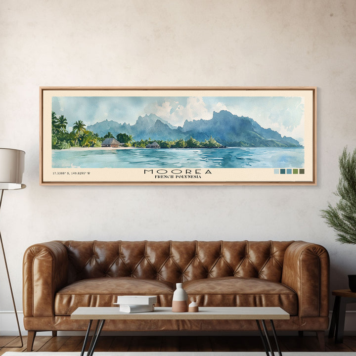 Moorea, French Polynesia Watercolor Print, Vacation Gift, French Polynesia Wall Art, Vacation Wall Art, Vacatation Memories, Beach Decor, Beach Or Lakehouse Art