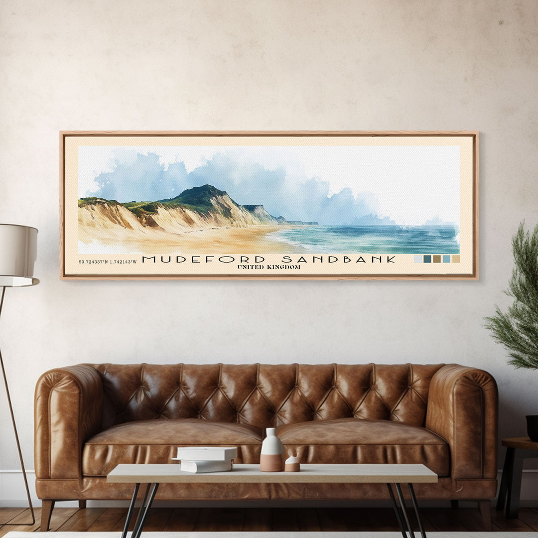 Mudeford Sandbank, United Kingdom Watercolor Beach Print, Vacation Gift, United Kingdom Wall Art, Beach Painting, Beach Decor, Beach Painting