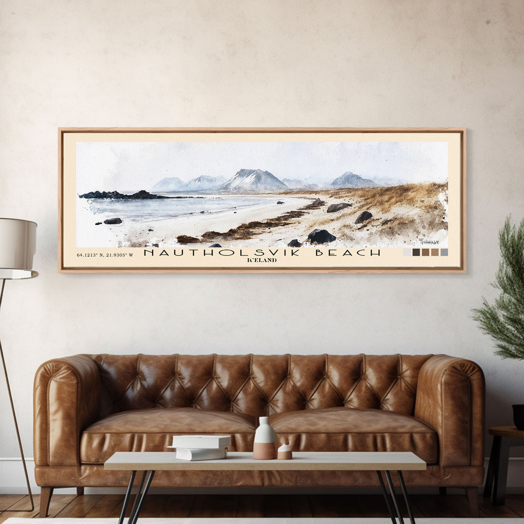 Nautholsvik Beach, Iceland Watercolor Print, Vacation Gift, Iceland Wall Art, Vacation Wall Art, Vacatation Memories, Beach Decor, Beach Or Lakehouse Art