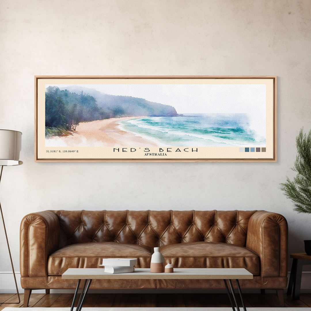 Ned's Beach, Australia Watercolor Print, Vacation Gift, Australia Wall Art, Vacation Wall Art, Vacatation Memories, Beach Decor, Beach Or Lakehouse Art
