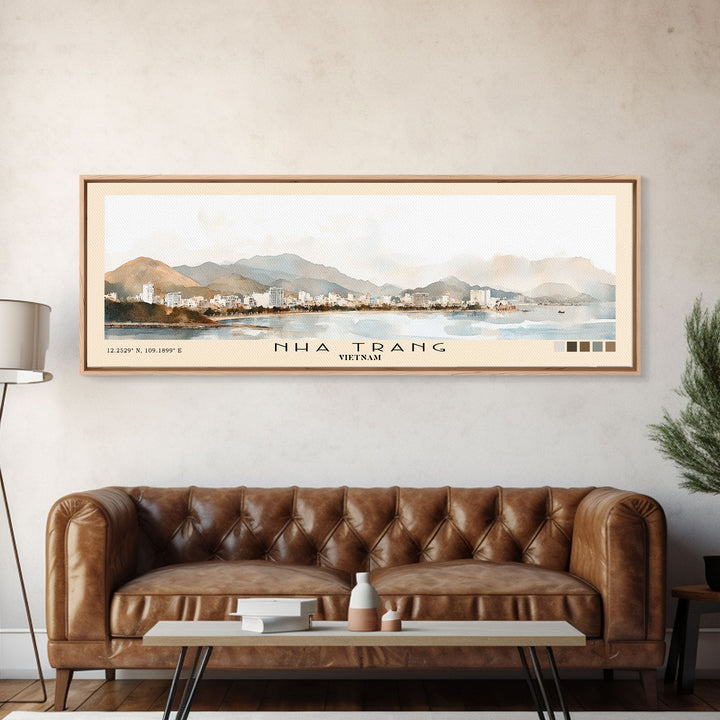 Nha Trang, Vietnam Watercolor Print, Vacation Gift, Vietnam Wall Art, Vacation Wall Art, Vacatation Memories, Beach Decor, Beach Or Lakehouse Art
