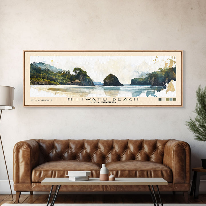 Nihiwatu Beach, Sumba, Indonesia Watercolor Print, Vacation Gift, Sumba, Indonesia Wall Art, Beach Painting, Beach Decor, Beach Or Lakehouse Art