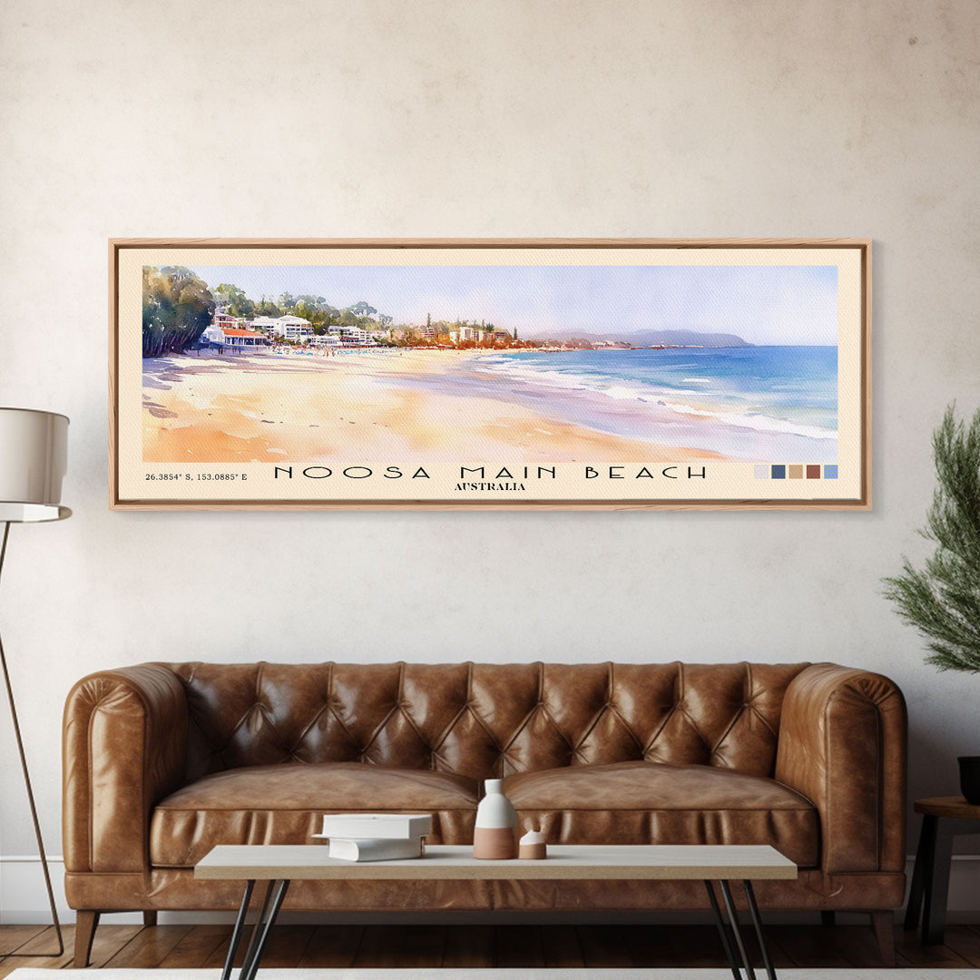 Noosa Main Beach, Australia Watercolor Print, Vacation Gift, Australia Wall Art, Vacation Wall Art, Vacatation Memories, Beach Decor, Beach Or Lakehouse Art