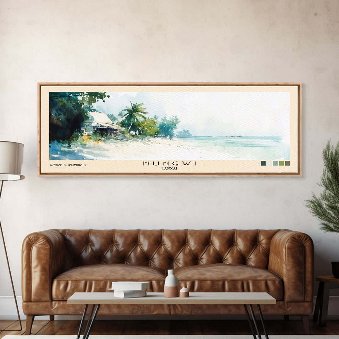 Nungwi, Tanzai Watercolor Print, Vacation Gift, Tanzai Wall Art, Vacation Wall Art, Vacatation Memories, Beach Decor, Beach Or Lakehouse Art