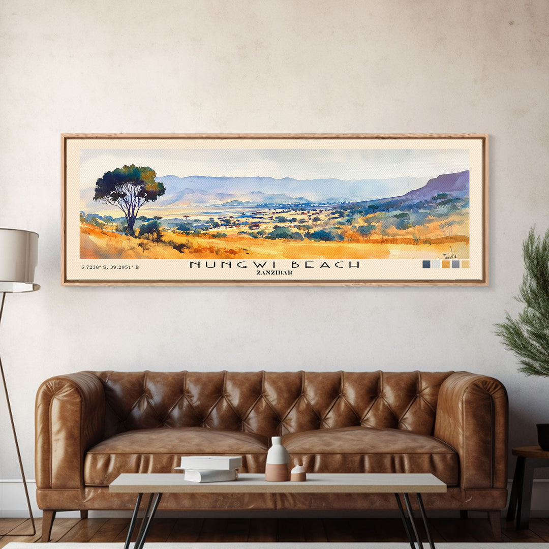 Nungwi Beach, Zanzibar Watercolor Print, Vacation Gift, Zanzibar Wall Art, Beach Painting, Beach Decor, Beach Or Lakehouse Art