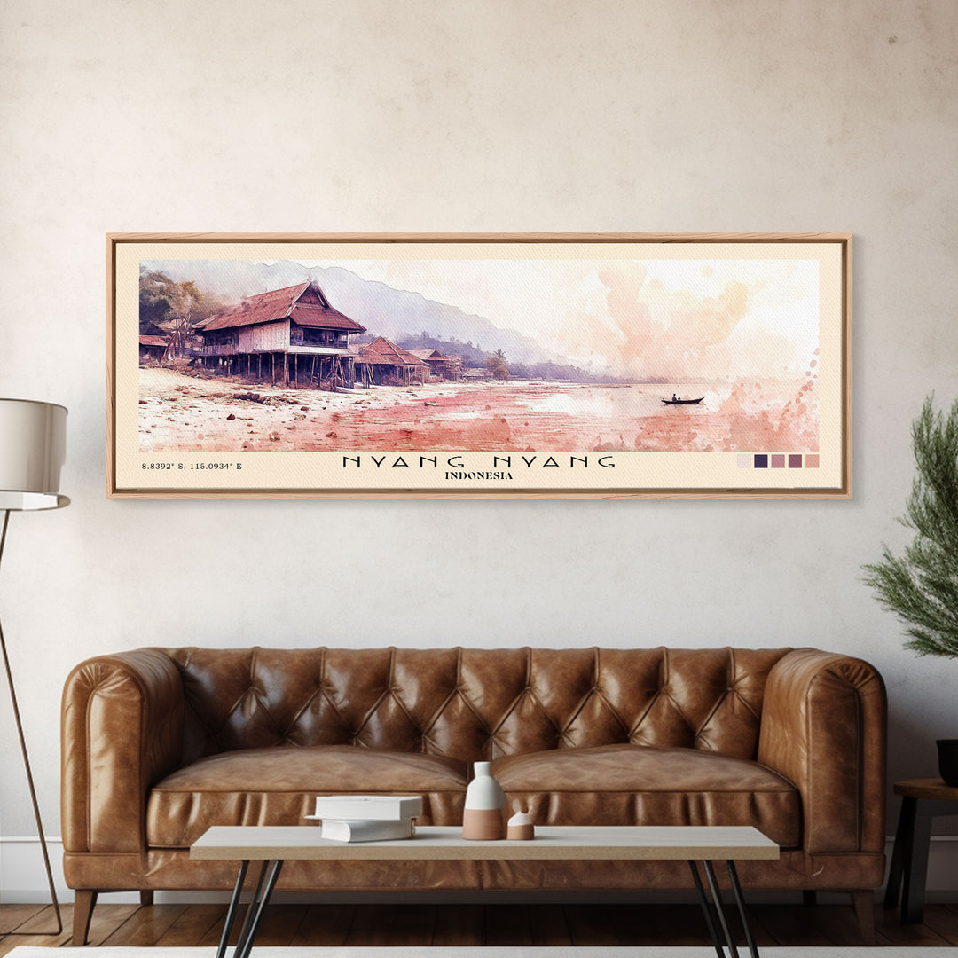 Nyang Nyang, Indonesia Watercolor Print, Vacation Gift, Indonesia Wall Art, Beach Painting, Beach Decor, Beach Or Lakehouse Art