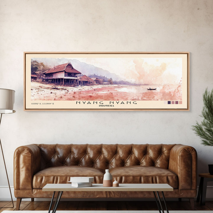 Nyang Nyang, Indonesia Watercolor Print, Vacation Gift, Indonesia Wall Art, Beach Painting, Beach Decor, Beach Or Lakehouse Art