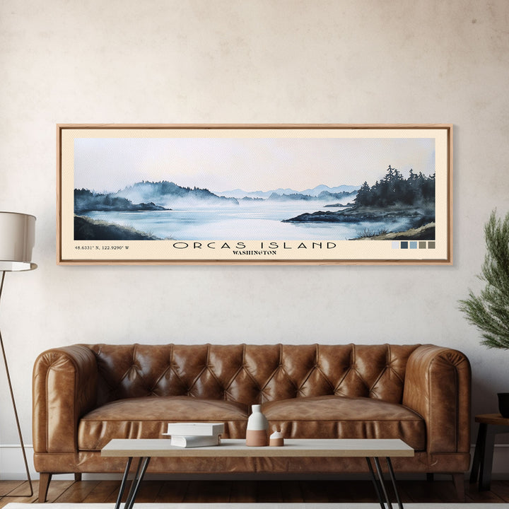 Orcas Island, Washington Watercolor Print, Vacation Gift, Washington Wall Art, Beach Painting, Beach Decor, Beach Or Lakehouse Art