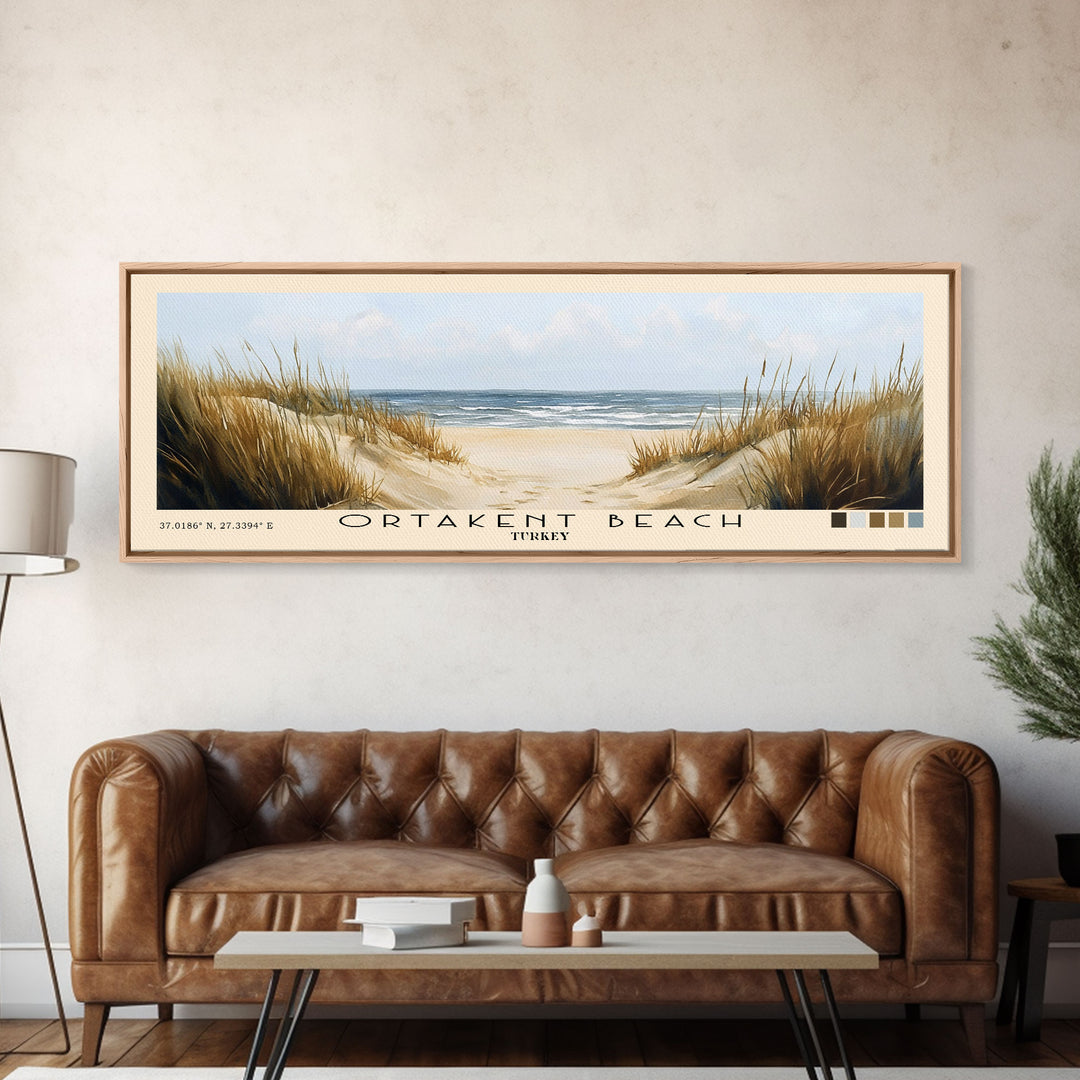 Ortakent Beach, Turkey Watercolor Beach Print, Vacation Gift, Turkey Wall Art, Beach Painting, Beach Decor, Beach Painting